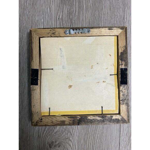 Vintage Nursery Decor Needlepoint Crewel Teddy Bear Framed 6” - Picture 5 of 6